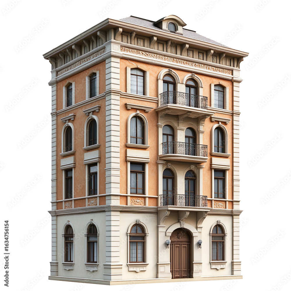 Fototapeta premium A building isolated on transparent background