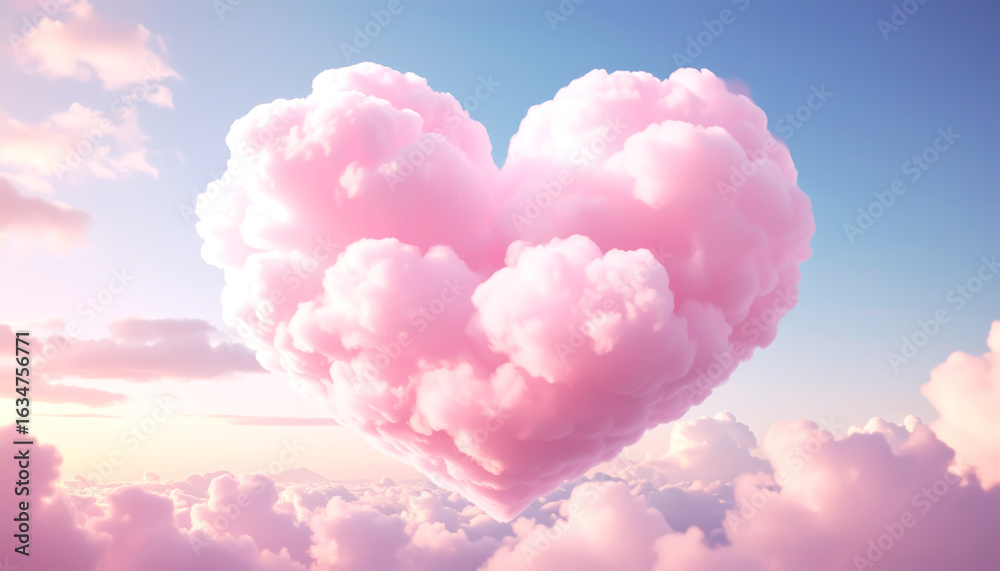 Fototapeta premium Pinke Wolken in Herzform 