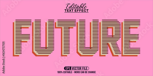 future typography word art illustration, editable text effect