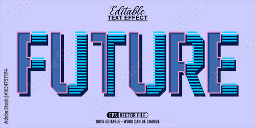 future typography word art illustration, editable text effect