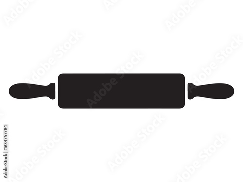 Simple black silhouette of a rolling pin