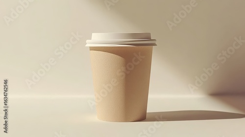 Cardboard coffee cup mockup in a clean modern design