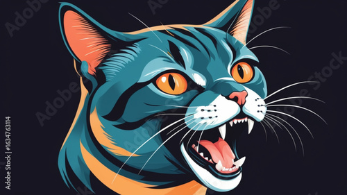 Cat with open mouth.A cute cat with an open mouth and a surprised expression