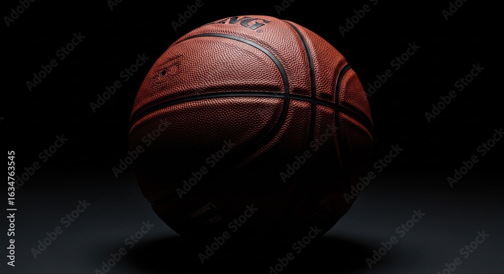Obraz premium Close-up of a basketball, deep shadows