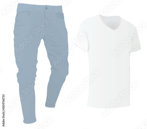 T shirt and pants. vector illustration	