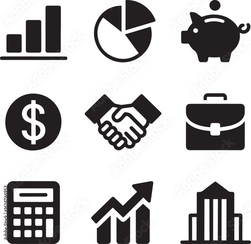 Business Icons Finance Growth Investment Success vector