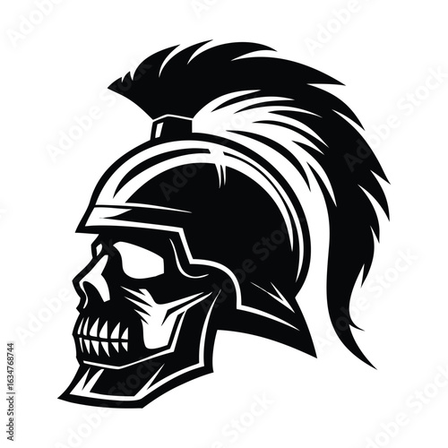 Roman soldier skull mascot, vector.