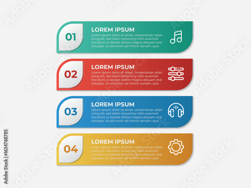 Vector Infographic design business template with icons and 4 options or steps. Can be used for process diagram, presentations, workflow layout, banner, flow chart, info graph