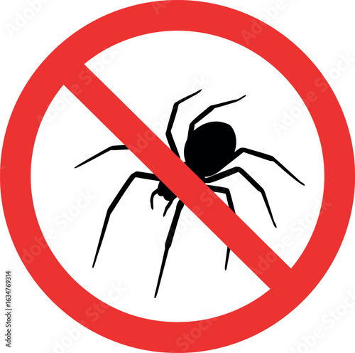 No spider symbol pest control warning sign