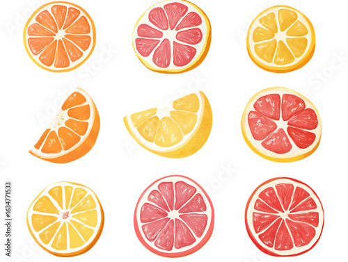 Set of grapefruit