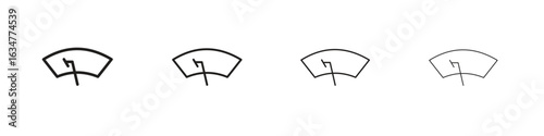 car windscreen icons in black simple line elements.