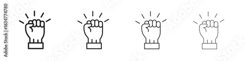 Will power icons in black simple line elements.