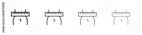 Weight loss icons in black simple line elements.