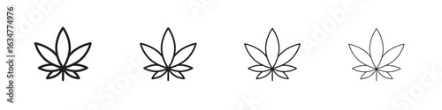 Weed icons in black simple line elements.