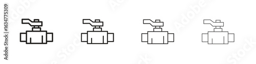 Valve icons in black simple line elements.