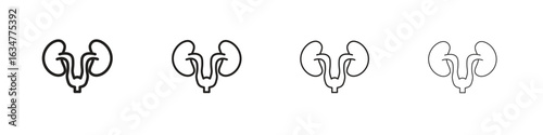 Urology icons in black simple line elements.