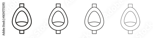 Urinal icons in black simple line elements.