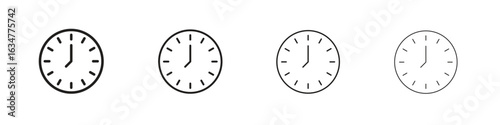 Time icons in black simple line elements.