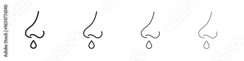 Stuffy nose icons in black simple line elements.