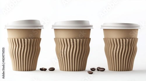 Wallpaper Mural A cardboard coffee cup with a vertically grained kraft paper texture.
 Torontodigital.ca