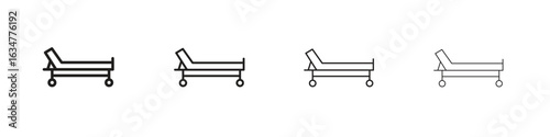 Stretcher icons in black simple line elements.