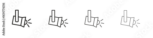 Spotlight icons in black simple line elements.