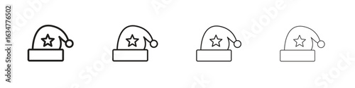 Sleeping Hat icons in black simple line elements.