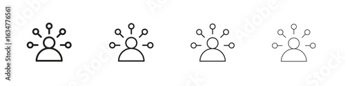 Skillsfor banner and packaging design Vector illustrationsn icons in black simple line elements.
