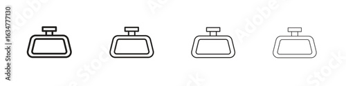 Rear mirror icons in black simple line elements.
