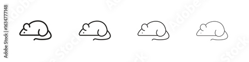 Rat icons in black simple line elements.