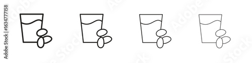Ramadan iftar icons in black simple line elements.