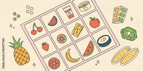 

A delicious Italian pizza with pepperoni, mushrooms, and cheese sits alongside casino chips and cards on an abstract background