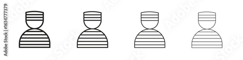 Prisoner icons in black simple line elements.