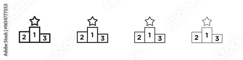 Podium icons in black simple line elements.
