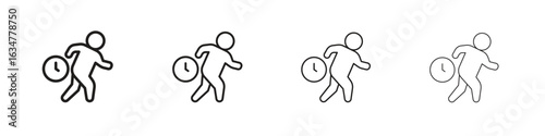 Late icons in black simple line elements.