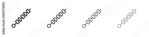Kebab icons in black simple line elements.