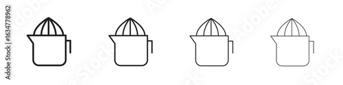 Juicer squeezer icons in black simple line elements.