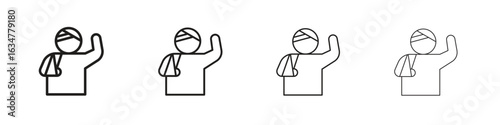 Injury icons in black simple line elements.