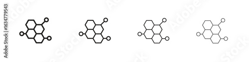Hormones icons in black simple line elements.