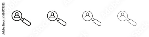 Hiring icons in black simple line elements.