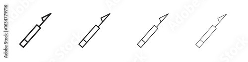 Harpoon icons in black simple line elements.