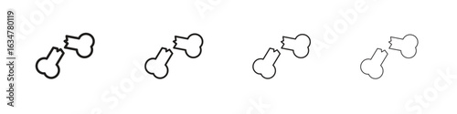 Fracture icons in black simple line elements.