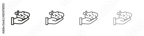 Foam icons in black simple line elements.