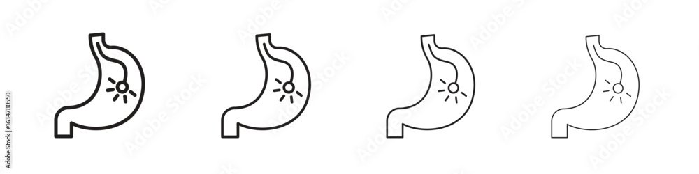 Obraz premium Endoscopy icons in black simple line elements.