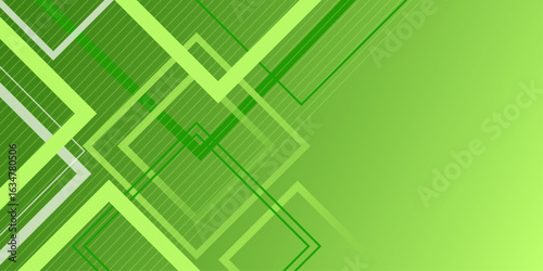 Green abstraction geometric cubism dynamic background on green background. 