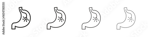 Endoscopy icons in black simple line elements.