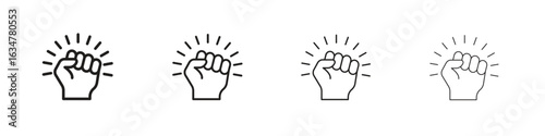 Empowerment icons in black simple line elements.