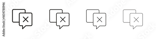 Disagreement icons in black simple line elements.