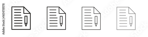Declarations icons in black simple line elements.