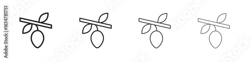 Cocoon icons in black simple line elements.